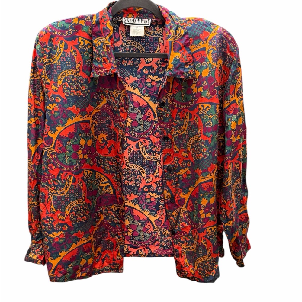 Vibrant‎ Vintage Paisley Button-Up Shirt